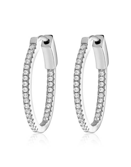 Ensemble Collier Et Boucles D'oreilles Argent Avec Zircon Cubique - Neuf, Sans Boîte