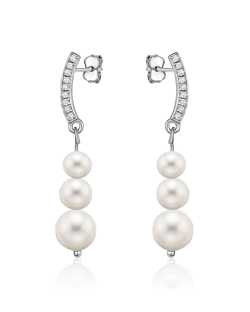 Dangling pearl earring design outlet