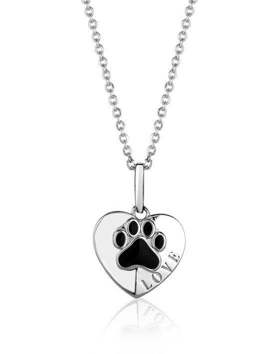 Paw on sale heart necklace